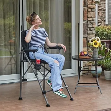 EVER ADVANCED Tall Directors Chair with Cup Holder 31-Inch