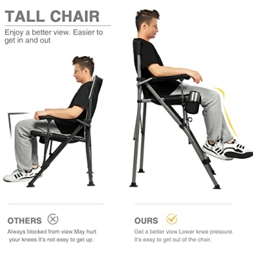 EVER ADVANCED Tall Directors Chair with Cup Holder 31-Inch