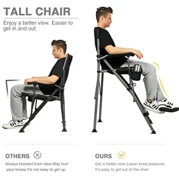 EVER ADVANCED Tall Directors Chair with Cup Holder 31-Inch