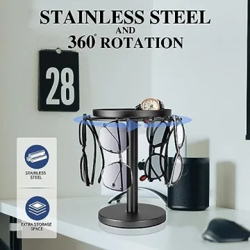 Kondyfayo Rotating Sunglass Organizer for Stylish Storage