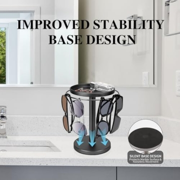 Kondyfayo Rotating Sunglass Organizer for Stylish Storage