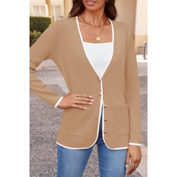 ZESICA Women's Stylish Knit Cardigan for All Seasons