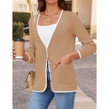 ZESICA Women's Stylish Knit Cardigan for All Seasons