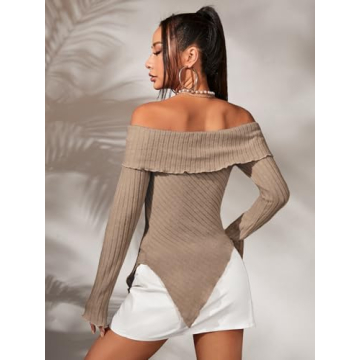 Stylish Women's Off Shoulder Ribbed Tee for Every Occasion