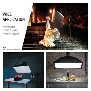 NEEWER C Stand with Boom Arm & Sliding Legs, Pro 100% Stainless Steel Stand Max Height 10.13ft/309cm with 3.9ft/120cm Arm & 2 Grip Heads for Photography Umbrellas, Reflectors, Softboxes and Monolights