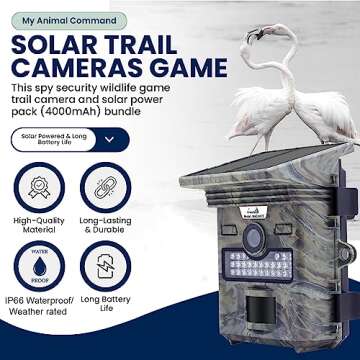 My Animal Command 2k Solar Powered Trail Camera 20MP Ultra HD Native Video Game Time Lapse Cam with ...