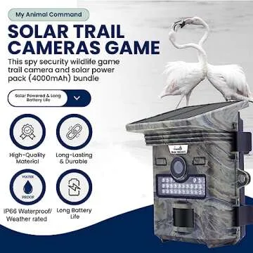 My Animal Command 2k Solar Powered Trail Camera 20MP Ultra HD Native Video Game Time Lapse Cam with ...