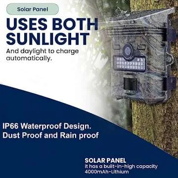 My Animal Command 2k Solar Powered Trail Camera 20MP Ultra HD Native Video Game Time Lapse Cam with Night Vision Motion Activated, IP66 Waterproof Outdoor Deer & Wildlife Hunting Pack kit