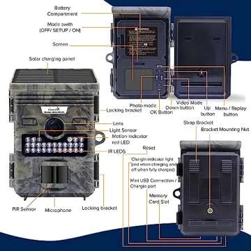 My Animal Command 2k Solar Powered Trail Camera 20MP Ultra HD Native Video Game Time Lapse Cam with Night Vision Motion Activated, IP66 Waterproof Outdoor Deer & Wildlife Hunting Pack kit