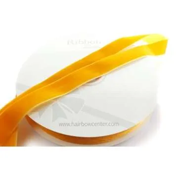 1" Velvet Ribbon Golden Yellow 5 Yards HairBow Center