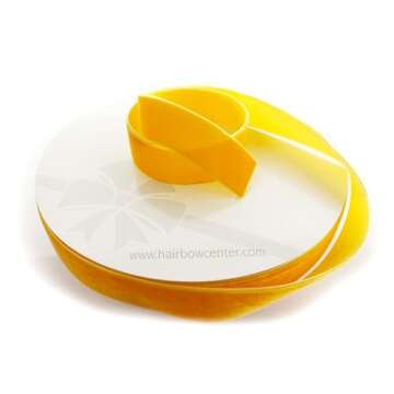1" Velvet Ribbon Golden Yellow 5 Yards HairBow Center