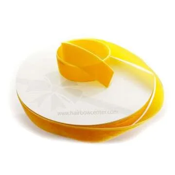 1" Velvet Ribbon Golden Yellow 5 Yards HairBow Center