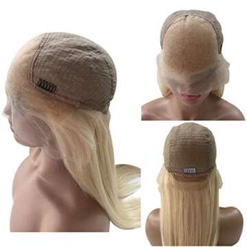 13x6 Long Platinum White Blonde Lace Front Synthetic Wig - 22 Inches Straight Hair