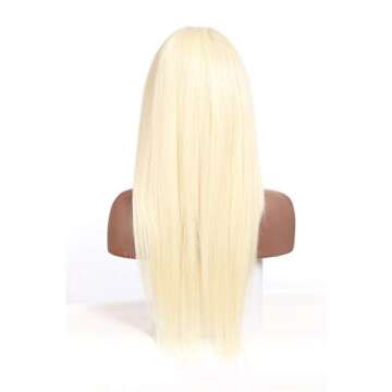 Elegant 22" Long Platinum Blonde Lace Front Wig