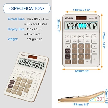 Pendency 12 Digit Calculator with Tax Functions & Big Display