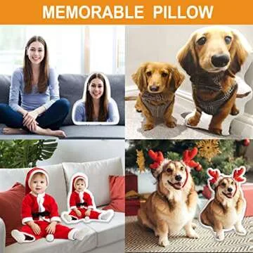 Custom Photo Pillow, Personalized Pet Pillow for Christmas, Thanksgiving, Valentine’s Day, Halloween - Lovely Dog Cat Memorial Gift (Double Side 12 inch)
