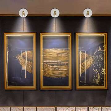 BERGUSTCH Battery Operated LED Spotlight, Picture Light with Remote, Indoor Up Lights, Display Lights, Picture Paintings Lights, Accent Lights for Frame Dartboard Portrait Artwork-White