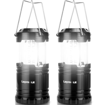 Lepro LED Lanterns - Battery Powered, IPX4, Collapsible, Essential for Camping & Emergencies, 2 Pack