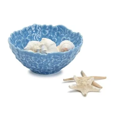 Elegant Blue Hydrangea Porcelain Bowl Set for Dining