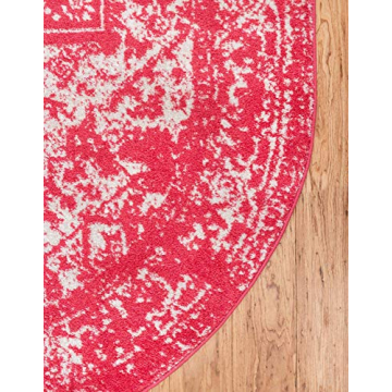 Arlington Collection 5' x 8' Oval Pink Area Rug for Home