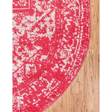 Arlington Collection 5' x 8' Oval Pink Area Rug for Home