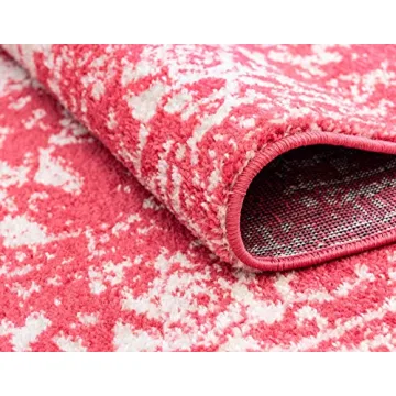 Arlington Collection 5' x 8' Oval Pink Area Rug for Home