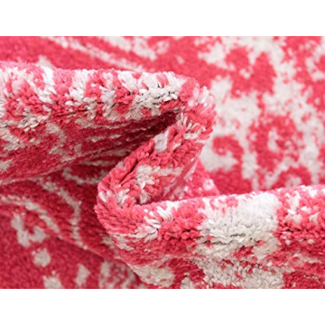 Arlington Collection 5' x 8' Oval Pink Area Rug for Home