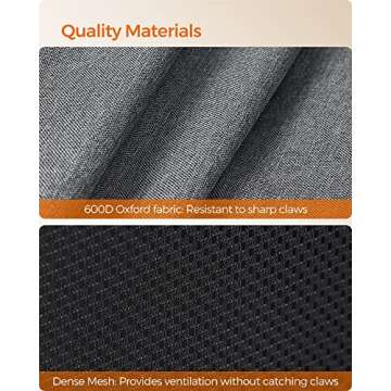 Feandrea Dog Playpen, Oxford Fabric Dog Fence, Octagon Dog Crate, L, 44.1 x 44.1 x 24.4 Inches, PVC Pipe Frame, Breathable Mesh, Double Openings, Dove Gray and Slate Gray UPDC003G01