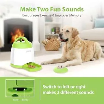 PETGEEK Automatic Dog Treat Dispenser, Interactive Dog Toys Treat Dispensing for IQ Training, Electronic Dog Puzzle Toys with Remote Control, Pet Toys to Keep Them Busy Dual Power Supply, Green Color