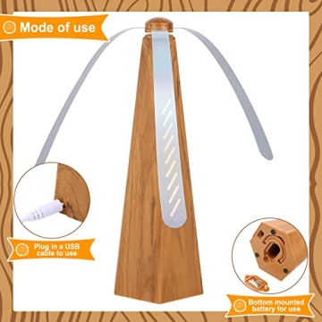 4 Pack Fly Fan for Tables Portable Fly Fan Keep for Your Food Clean Meal Table Fly Fan for Outdoor Indoor Picnic Dinner Classroom(Wood Grain)