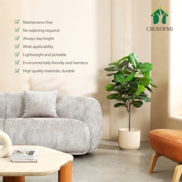 CROSOFMI 50 Inch Fiddle Leaf Fig Tree for Stunning Decor