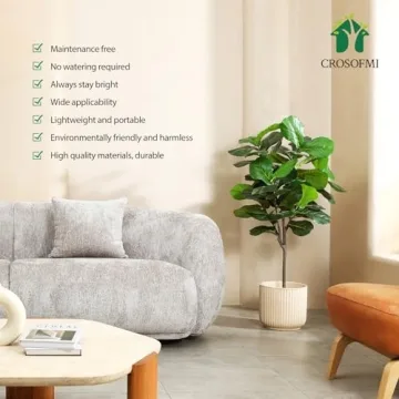 CROSOFMI 50 Inch Fiddle Leaf Fig Tree for Stunning Decor