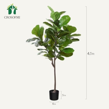 CROSOFMI 50 Inch Fiddle Leaf Fig Tree for Stunning Decor