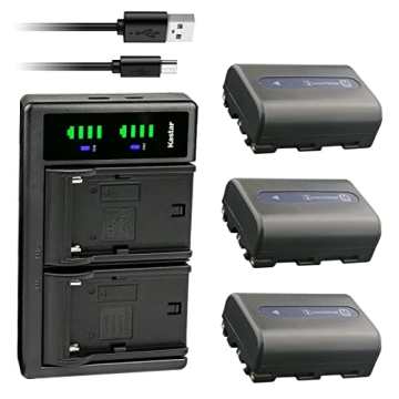 Kastar 3-Pack NP-FM50 Battery & LTD2 Charger for Sony DCR-TRV Camcorders