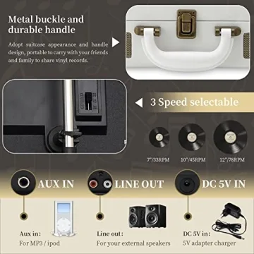 JORLAI Stylish Bluetooth Record Player for Music Lovers