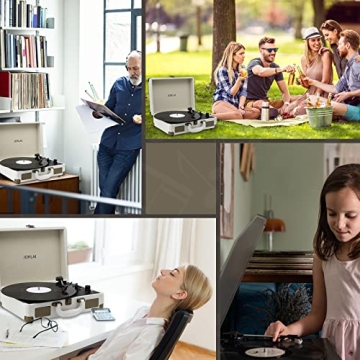 JORLAI Stylish Bluetooth Record Player for Music Lovers