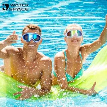 Water Space 2 Pack Goggles Swimming Adult Swim Goggles for Men Adult Women Teens, Youth Swim Goggles 180° Wide View Goggles with Soft Silicone No Leak UV Pretection Anti-fog Clear Pool Water Goggles