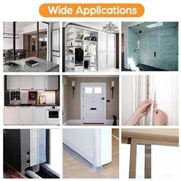 33.5 Ft Door Weather Stripping Door Seal Strip,Silicone Door Draft Stopper,Self Adhesive Shower Door Bottom Seal and Door Insulation Strip for Door Frame Windows and Glass Gaps (Transparent, 25+35mm)