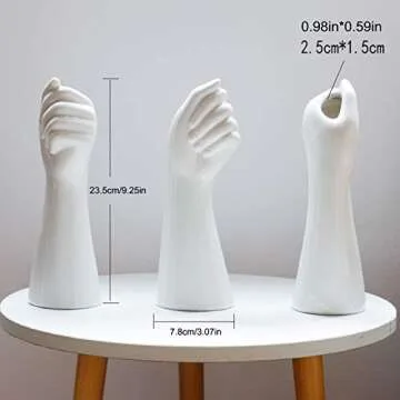 Modern Art Hand Holding Ceramic Flower Vase for Home Decor