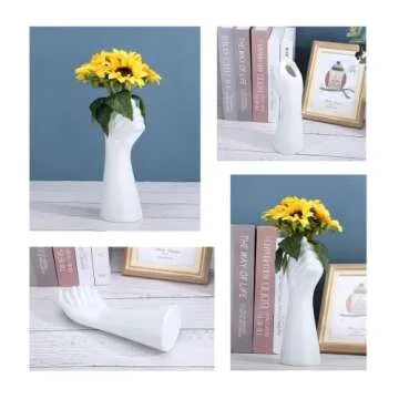 Modern Art Hand Holding Ceramic Flower Vase for Home Decor