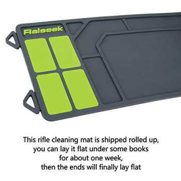 Raiseek Rifle Shotgun Cleaning Mat, Anti-Slip Magnetic Gun Maintenance Mat, Rubberized Repair Mat 36" x 10" (Grey)