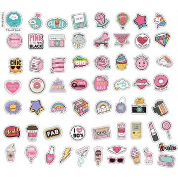 60 Stickers Pack | Cute Waterproof Stickers for Teens