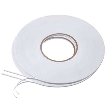 Tatuo 2 Rolls Double Sided Foam Tape PE Foam Tape Sponge Soft Mounting Adhesive(1/8 Inch by 50 Feet,White)