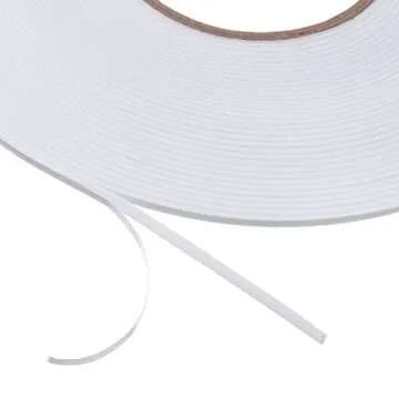 Tatuo 2 Rolls Double Sided Foam Tape PE Foam Tape Sponge Soft Mounting Adhesive(1/8 Inch by 50 Feet,White)