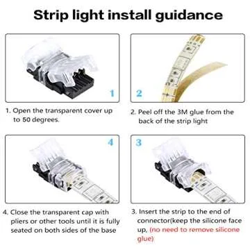 BZONE LED Strip Connector Pack for 10mm Waterproof Strips