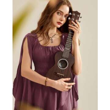 Women Renaissance Costume Split Bell Sleeve Double Layered High Low Dress Dusty Rose S