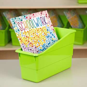 Really Good Stuff Durable Book and Binder Holder - 5pack, Bright Neon Colors, 5 ?? x 12 ?? x 7 ??, C...