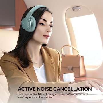 AUSDOM Wireless Noise Cancelling Headphones Bluetooth, E7 Over-Ear ANC Headphones with Microphone, 5...