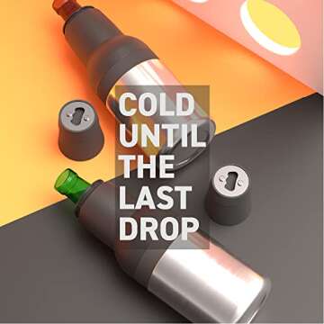 Asobu Frosty Beer Holder 2 Go Vacuum Insulated Double Walled Stainless Steel Beer Can and Bottle Cooler with Beer Opener Eco Friendly and Bpa Free (Silver)