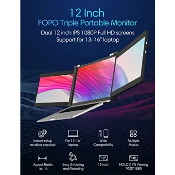FOPO 12" Triple Monitor Extender for Ultimate Productivity